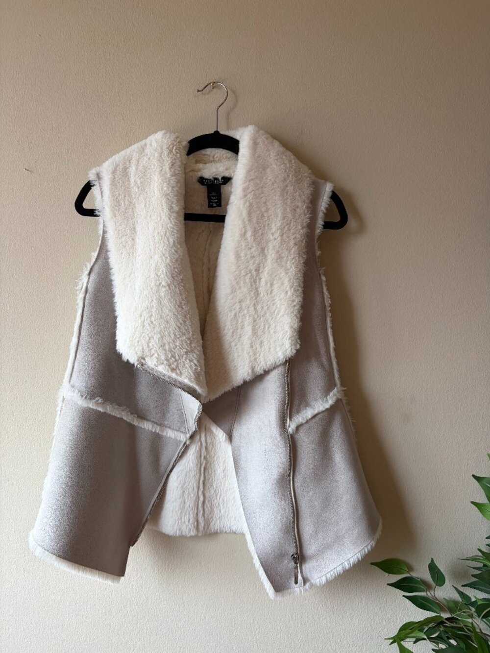 Faux Shearling Suede Vest White House Black Market Cozy Western